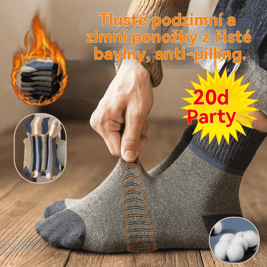 😍🧦【10 párů】Antibakteriální, deodorační a teplé vlněné ponožky na podzim a zimu.
