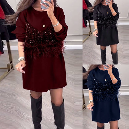 💃【Nový rok】Nové zimní třpytivé šaty