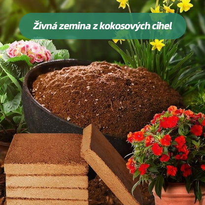 💥【3 položky】🌱🌱 Výživná kokosová cihlová půda